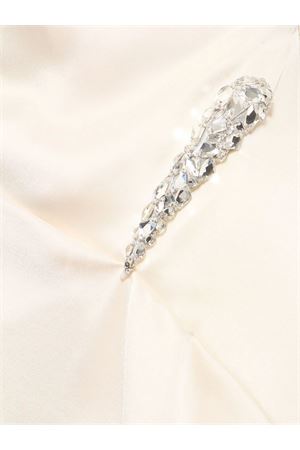 Crystal-claw detailed asymmetric mini dress DAVID KOMA | RE25DK88DCREAMSILVER